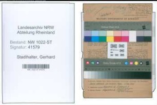 Entnazifizierung Gerhard Stadthalter , geb. 09.03.1887 (Buchdrucker)