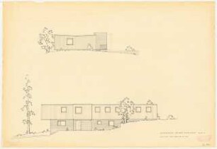 Wohnhaus an der Rehwiese, Berlin-Nikolassee: Ansichten W und N, 1:50