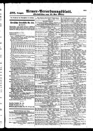 488.Ausgabe. Samstag, 15. Mai 1915