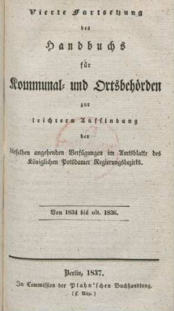 Fortsetzung,4: Von 1834 bis ult. 1836