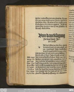 Von dancksagung fur das bluth Jhesu Christi.