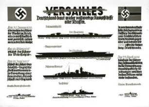 Deutschland baut wieder vollwertige Kampfschiffe aller Klassen (Gegen den Frieden von Versailles). Graphische Darstellung (1939)