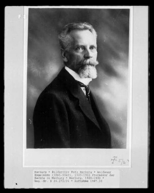 Waldemar Engelmann (1865-1942), 1920-1933 Professor der Rechte in Marburg