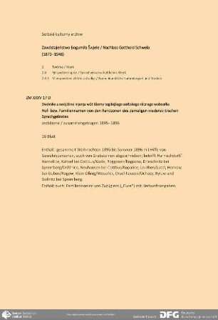 Hof- bzw. Familiennamen aus den Randzonen des damaligen niedersorbischen Sprachgebietes