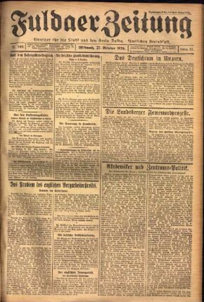 Ausgabe vom Mittwoch, den 27. Oktober 1926.