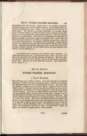 Das 27. Kapitel. Sechzehn französische Kupferstecher.