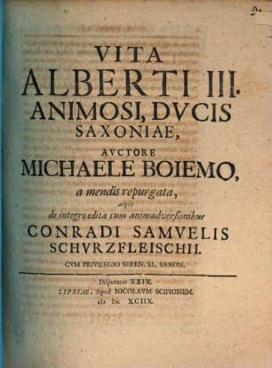 Vita Alberti III. animosi, ducis Saxoniae