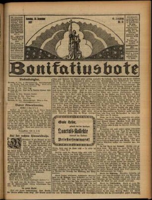 Erste Ausgabe vom Sonntag, den 18. Dezember 1927.
