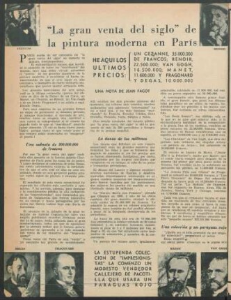 "La gran venta del siglo" de la pintura moderna en París