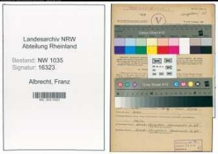 Entnazifizierung Franz Albrecht , geb. 10.10.1907 (Baufuehrer)