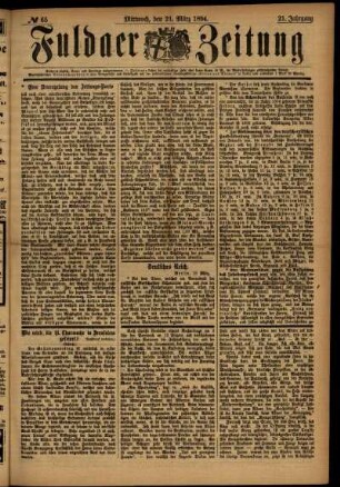 Ausgabe vom Mittwoch, den 21. März 1894.