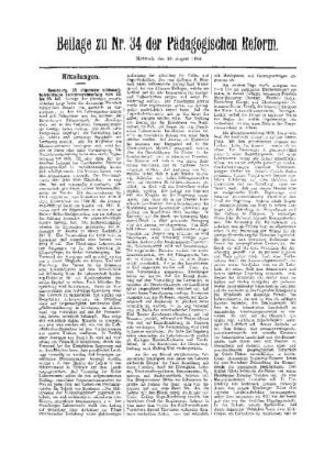 Mitteilungen : Beilage zu Nr. 34 der Pädagogischen Reform