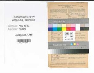 Entnazifizierung Otto Juergeleit , geb. 07.05.1910 (Polizeibeamter)
