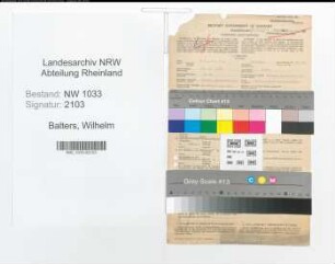 Entnazifizierung Wilhelm Balters , geb. 12.12.1893 (Polizist)