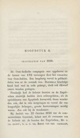 Hoofdstuk II. Instructie van 1818
