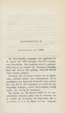 Hoofdstuk II. Instructie van 1818