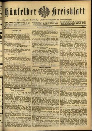 Ausgabe vom Samstag, den 19. Oktober 1912.