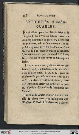 Antiquités remarquables