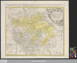 Mappa specialis Principatvs Halberstadiensis : una cum unitis cum eo terris Comitatvs Reinstein et Dynastiae Derenbvrg, repraesentans simul Abbatiam Qvedlingbvrg & Comitat. Wernigerode, nec non conterminum Principat. Blanckenbvrg, Herciniam Anhaltinam et Dynastiam Schaven