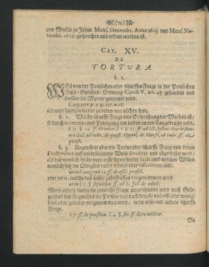Cap. XV. De Tortura.