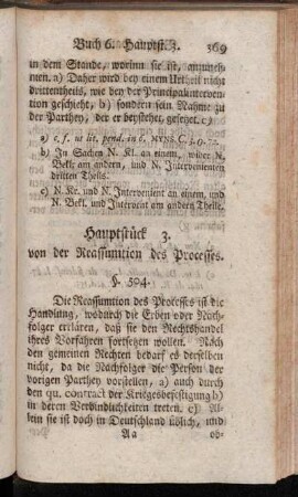 Hauptstück 3. von der Reassumtion des Processes.