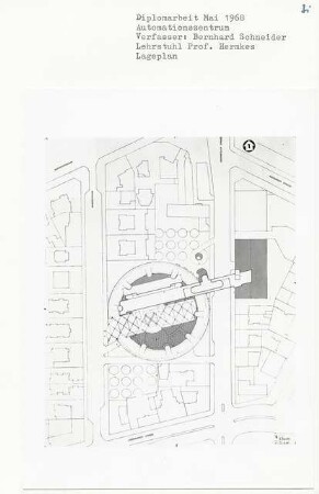 Automationszentrum, Berlin-Charlottenburg (Diplomarbeit bei Bernhard Hermkes): Lageplan