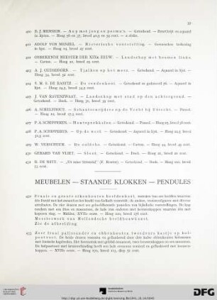 Meubelen – staande klokken – pendules (Nr. 432-498)