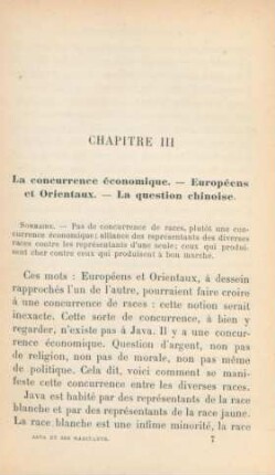 Chapitre III. La concurrence économique. - Euroéens et Orienteaux. - La question chinoise
