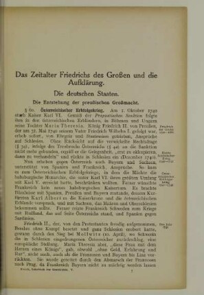 Das Zeitalter Friedrichs des Großen und die Aufklärung
