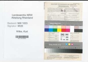 Entnazifizierung Kurt Wilke , geb. 24.11.1914 (Polizeibeamter)