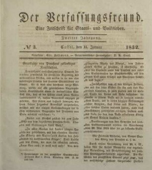 № 3. Cassel, den 11. Januar 1832.