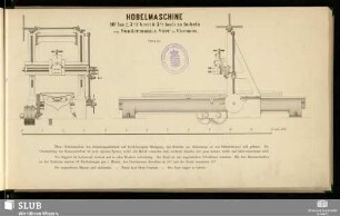 Hobelmaschine 10' lang, 3 1/2' breit & 3 1/2' hoch zu hobeln : 1/20 n. Gr.