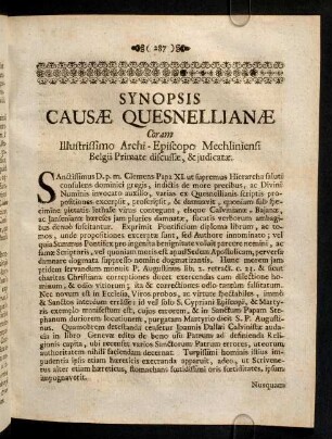 287-290, Synopsis Causae Quesnellianae ...