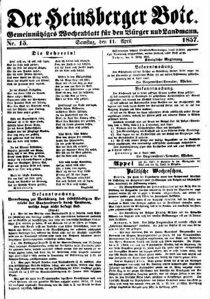 Der Heinsberger Bote. 1851-1857