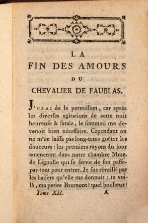La Fin Des Amours Du Chevalier De Faublas, 5. [Qui fait le douzieme de l'Histoire de ses Aventures]