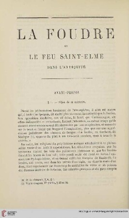 N.S. 12.1865: La foudre et le feu Saint-Elme dans l'antiquité, [1]