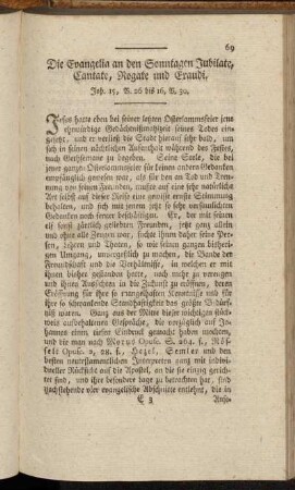 Die Evangelia an den Sonntagen Jubilate, Cantate, Rogate und Exaudi. Joh.15, V. 26 bis 16, V. 30