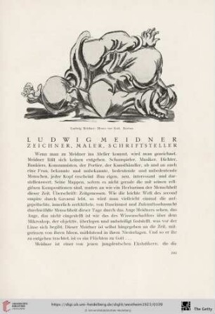 Ludwig Meidner, Zeichner, Maler, Schriftsteller