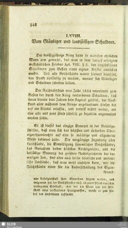 LXVIII. Vom Gläubiger und landsässigen Schuldner