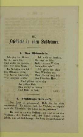III. Lesestücke in allen Satzformen