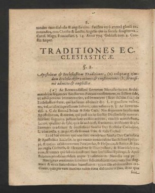 Traditiones Ecclesiasticae. §. 2.