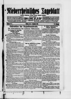 Niederrheinisches Tageblatt : Kempener Volkszeitung : Kempener Zeitung : Lobbericher Tageblatt : Heimatzeitung für den linken Niederrhein