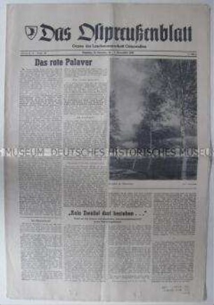 Wochenzeitung der Landsmannschaft Ostpreußen u.a. zu der Beziehung zwischen Moskau und Peking