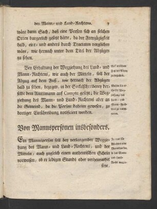 Von Mannspersonen insbesonders
