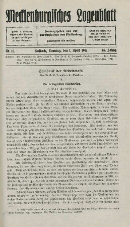 Nr. 16. Rostock, Sonntag, den 1. April 1917.
