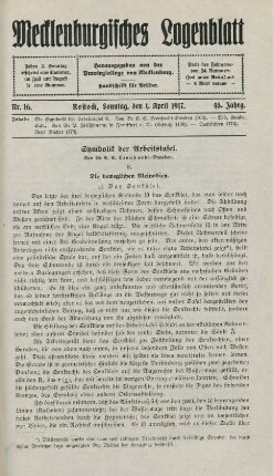 Nr. 16. Rostock, Sonntag, den 1. April 1917.