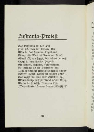 28, Lusitania-Protest
