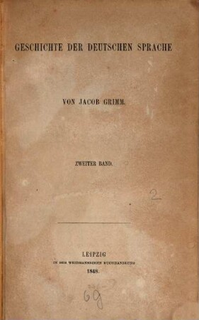 Geschichte der deutschen Sprache, 2. Band