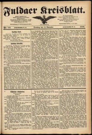 Ausgabe vom Dienstag, den 11. November 1902.