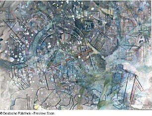 Konstruktive Stadtlandschaft mit Tor